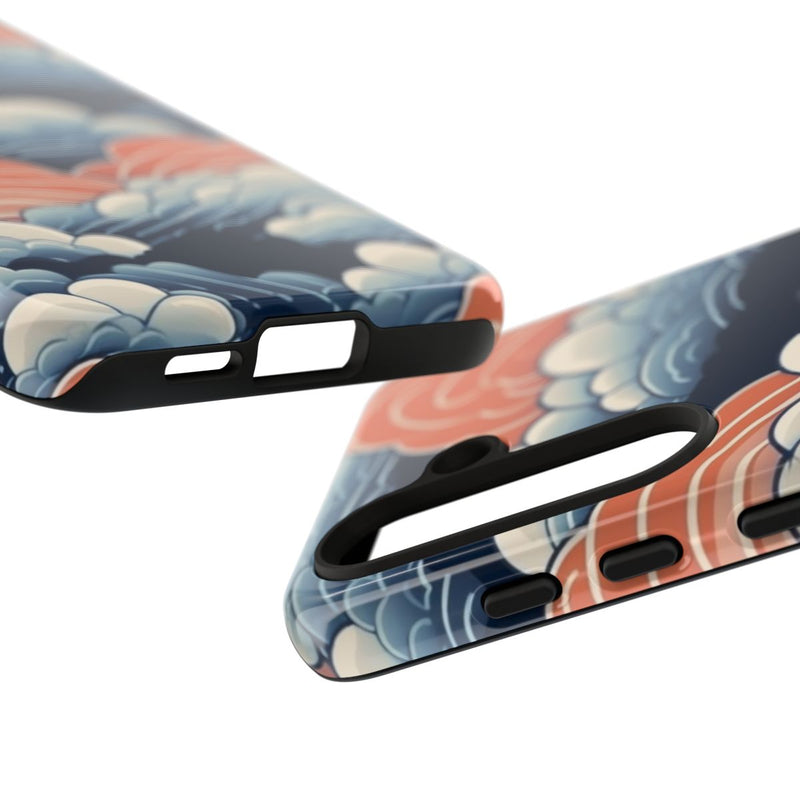 Gestileerd Wolkenpatroon in Blauw en Oranje