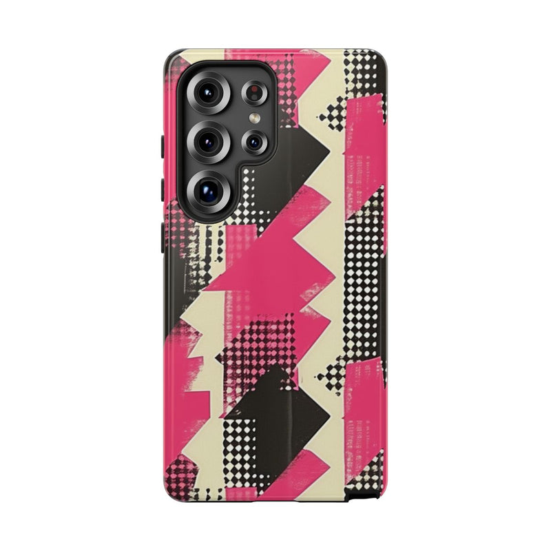 Roze en Zwart Abstract Geometrisch Patroon