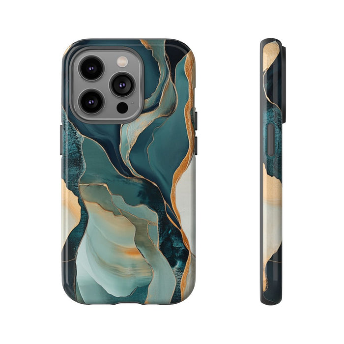 Abstracte Organische Vormen met Gouden Accenten