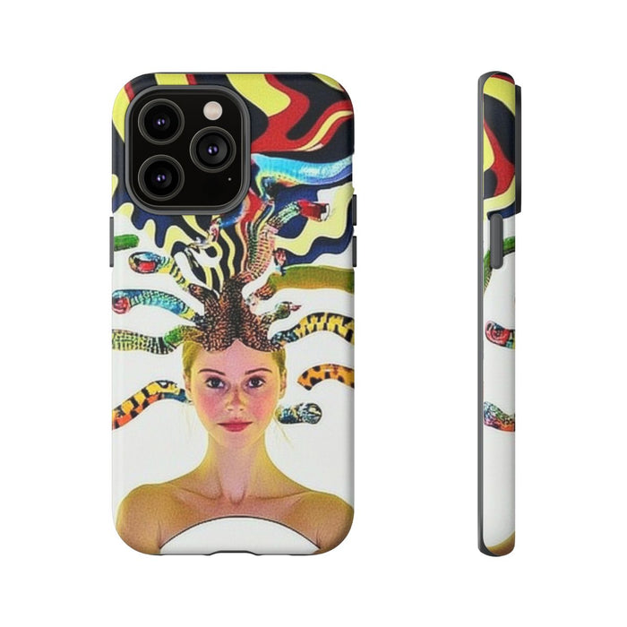 Surrealistisch Portret met Kleurrijke Slangen als Haar