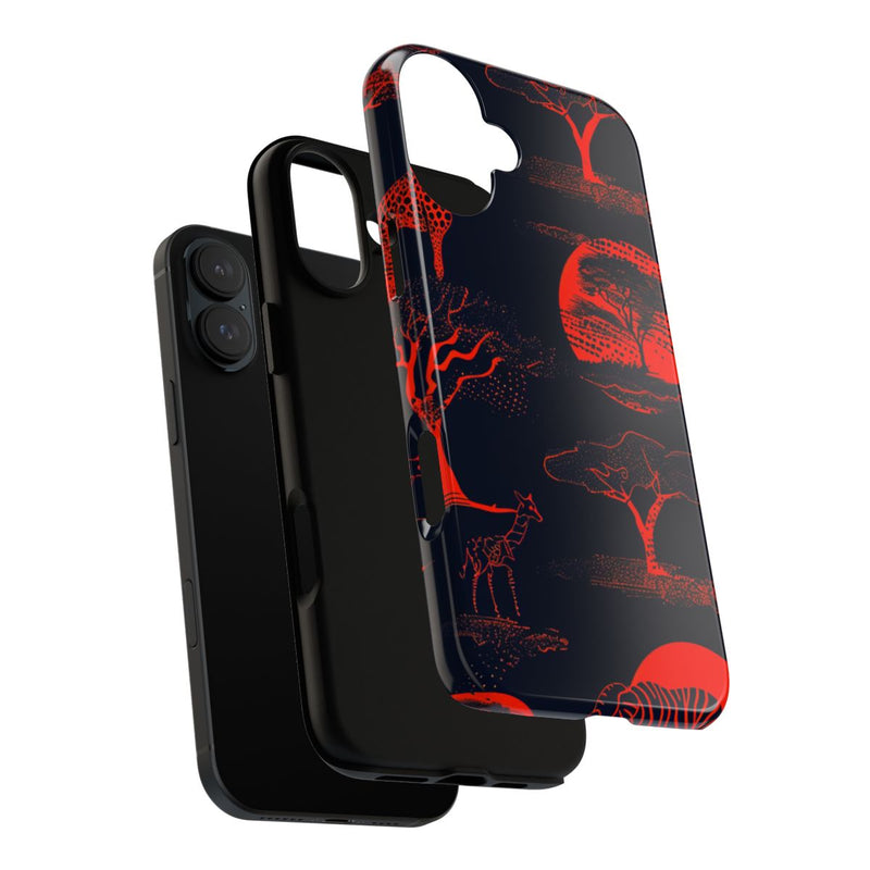 Rood Neon Afrikaans Dierenpatroon