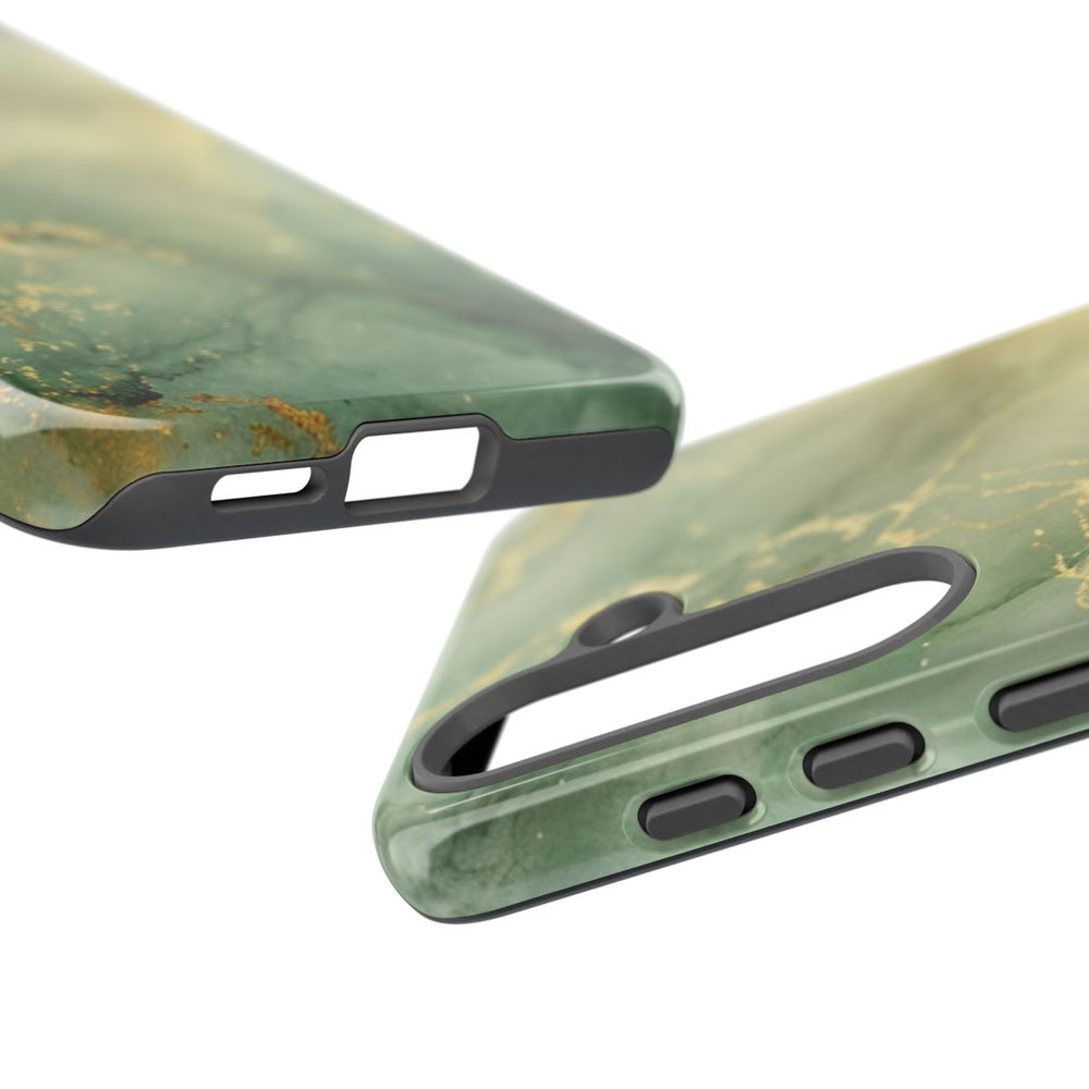 Groene en Gouden Marmer Abstract