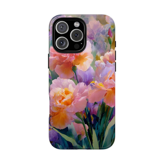 Roze en Paarse Bloemen in Waterverf
