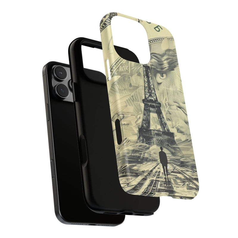 Surrealistische Eiffeltoren op Dollarbiljet Illustratie