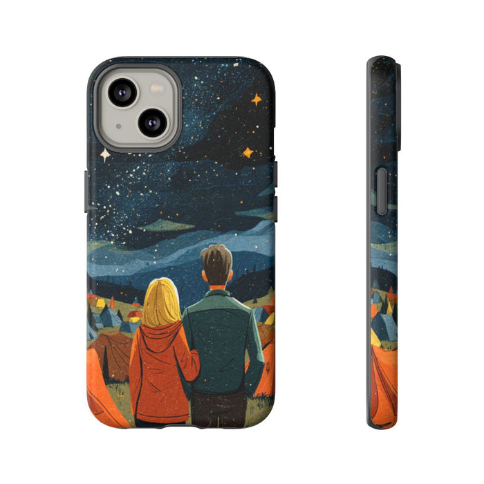 Stelletje Onder Sterrenhemel Tussen Tenten