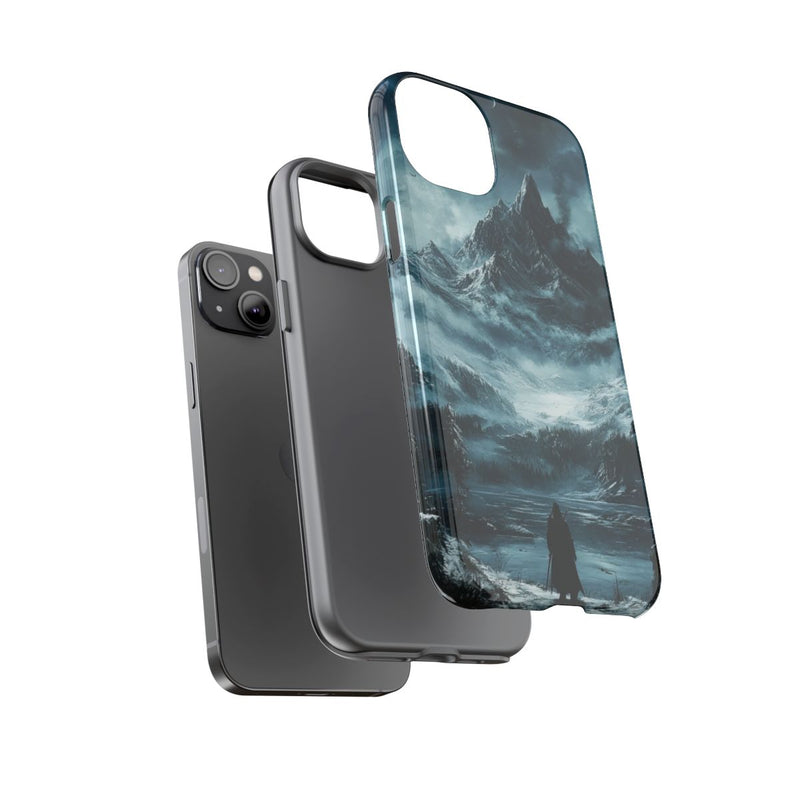 Mysterieuze Berglandschap met Eenzame Wandelaar