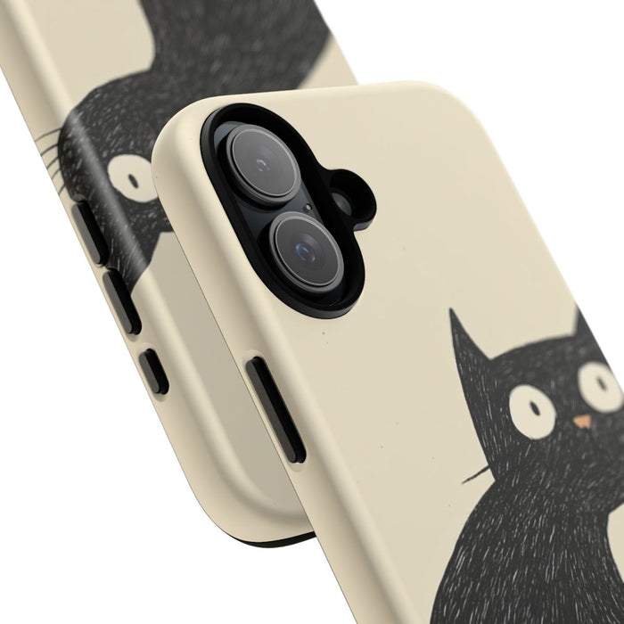 Zwarte Kat met Kom Illustratie