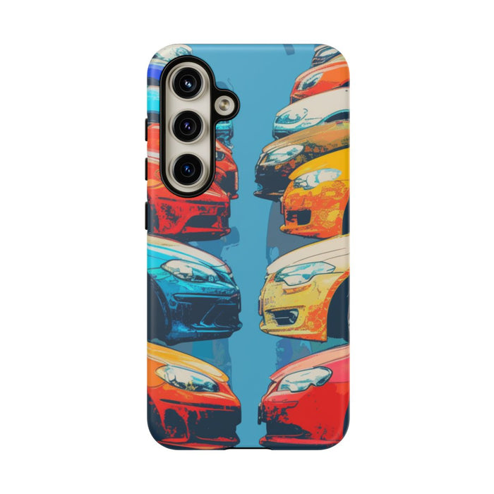 Kleurrijke Moderne Auto's in Lijntekening