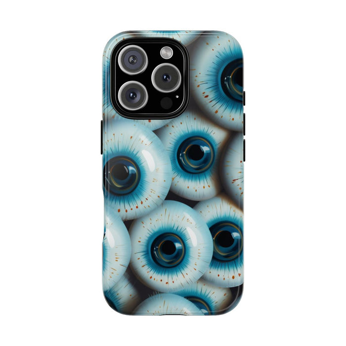 Glanzend Hoesje met Blauw Oogpatroon