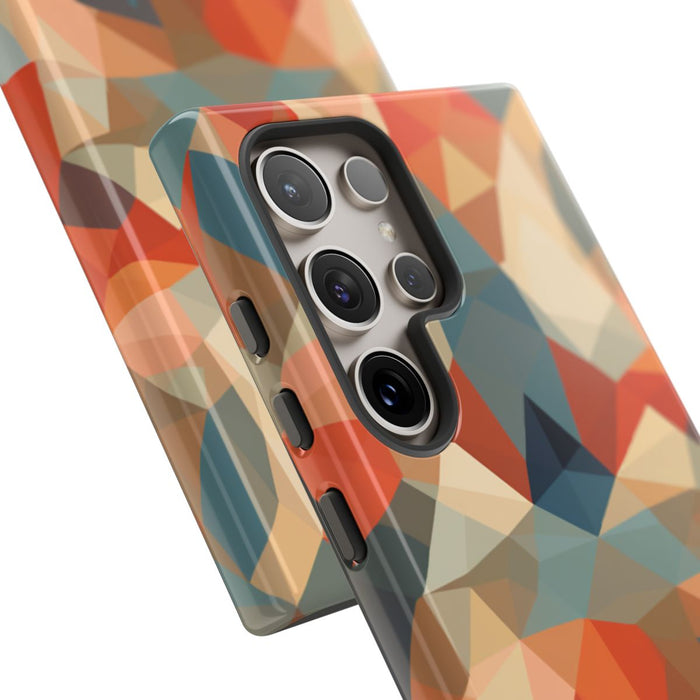 Geometrisch Abstract Patroon in Gedempte Warme Kleuren