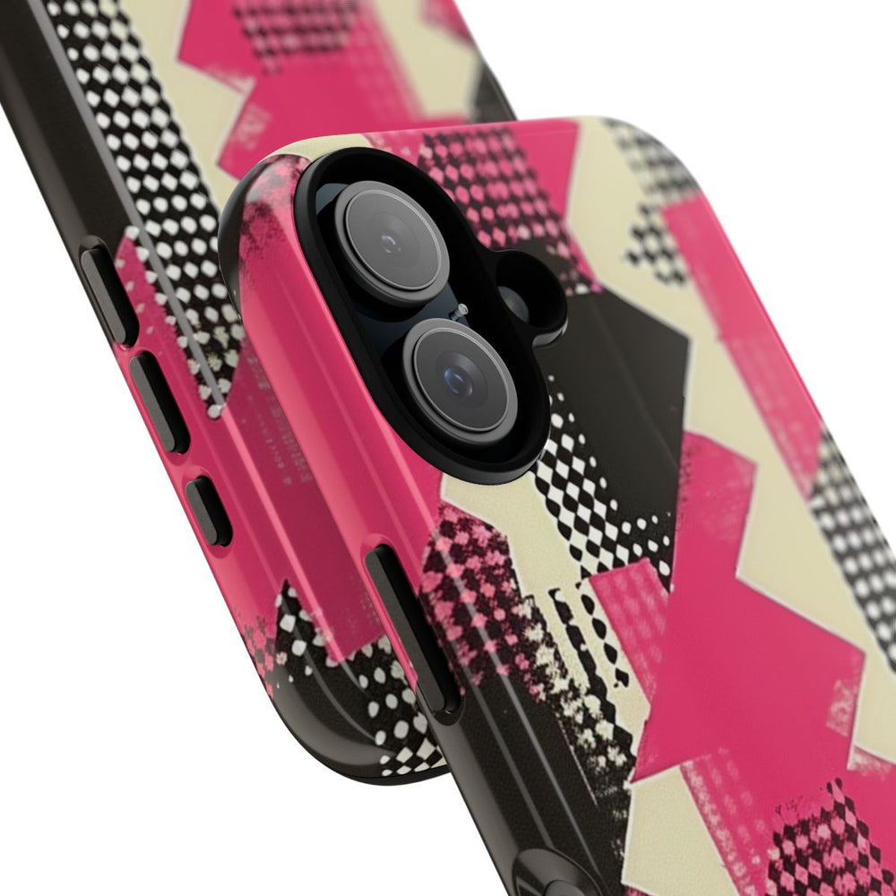 Roze en Zwart Abstract Geometrisch Patroon