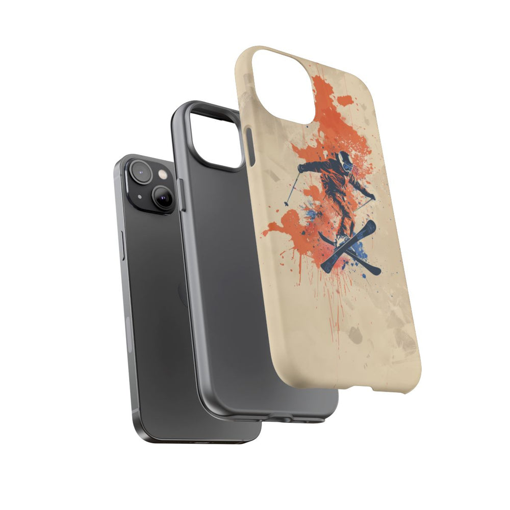 Skiër met Verfspatten