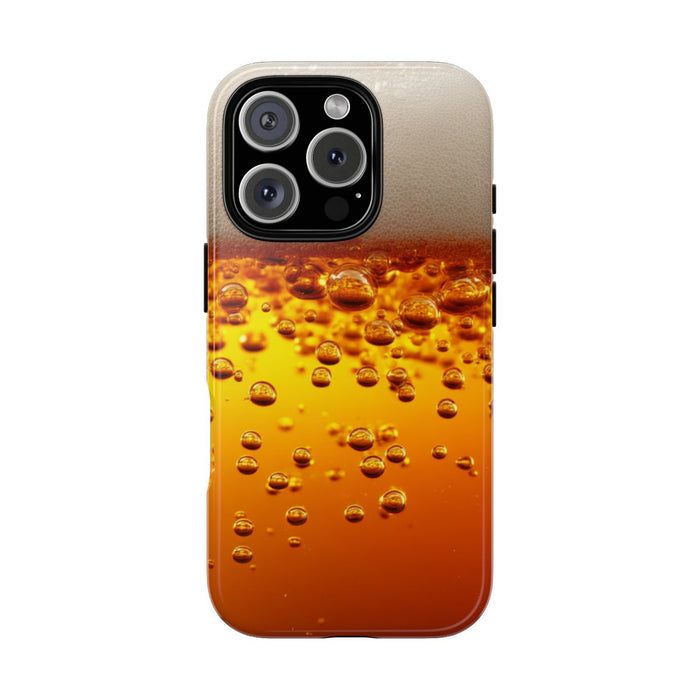Amberkleurige Bierbellen van Dichtbij
