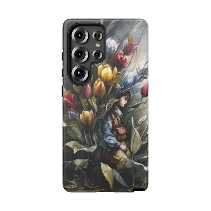 Meisje Tussen Kleurrijke Tulpen