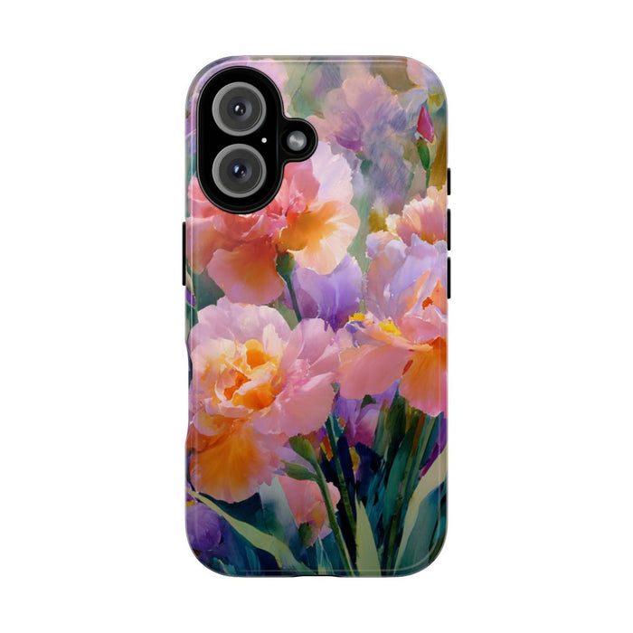 Roze en Paarse Bloemen in Waterverf