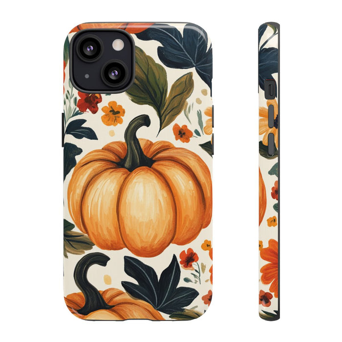 Herfst Pompoen en Bloemenpatroon