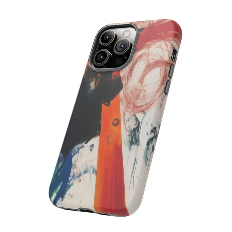 Abstracte Zwarte en Rode Penseelstreken