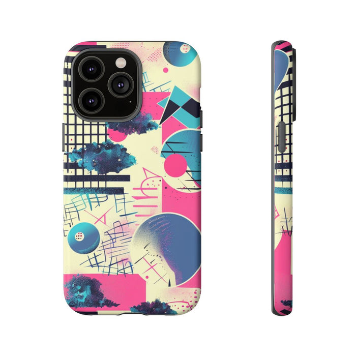 Abstract Geometrisch Patroon in Roze en Blauw