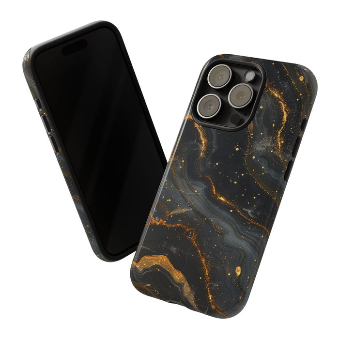 Zwart-Gouden Marmer Abstract Patroon