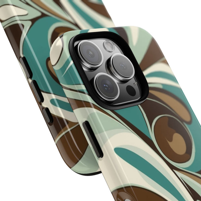 Abstracte Swirl in Teal en Bruin
