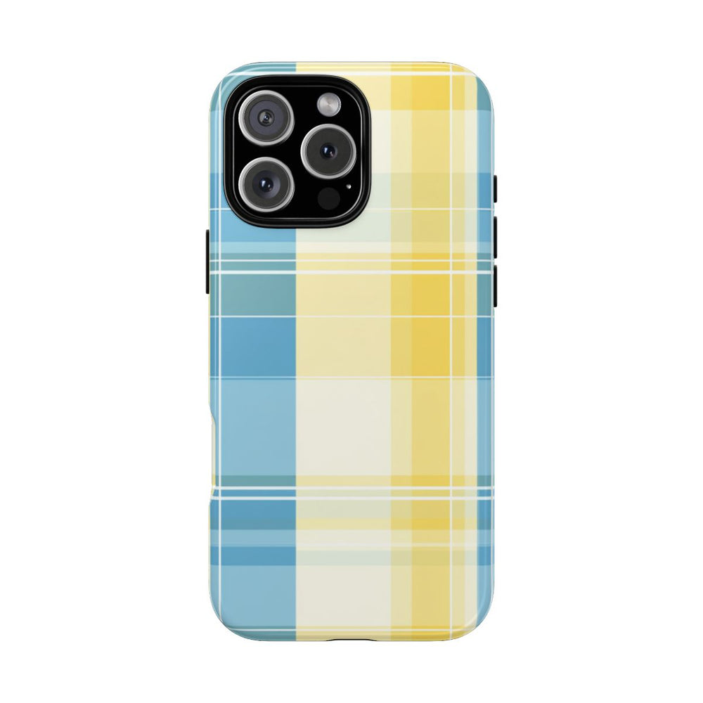 Ocean Blue en Geel Geruit Patroon