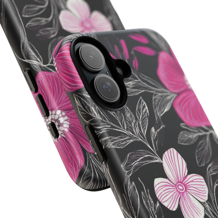 Roze en Witte Bloemenprint