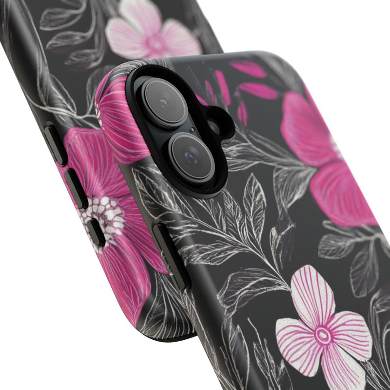 Roze en Witte Bloemenprint