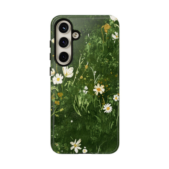 Groene Weide met Witte Bloemen