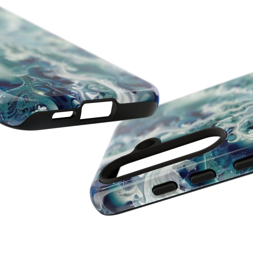 Blauw-Groene Fractalwerveling met Glans