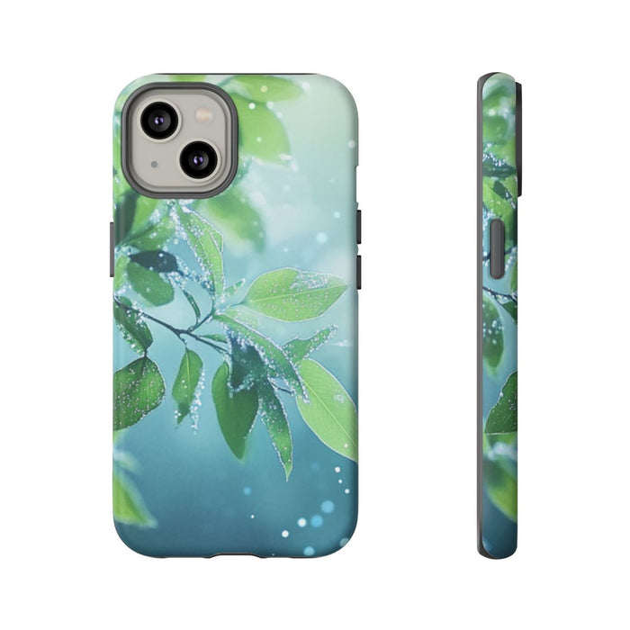 Dauwfrisse Groene Bladeren met Lichte Bokeh