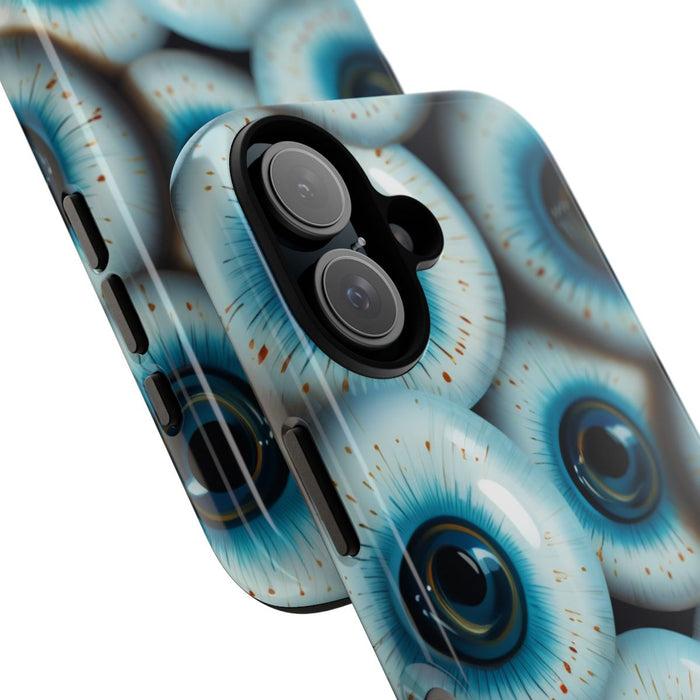 Glanzend Hoesje met Blauw Oogpatroon