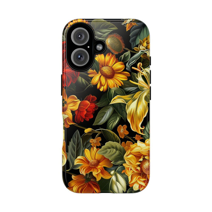 Vrolijk Gele en Rode Bloemenprint