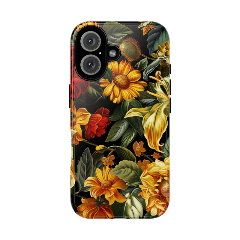 Vrolijk Gele en Rode Bloemenprint