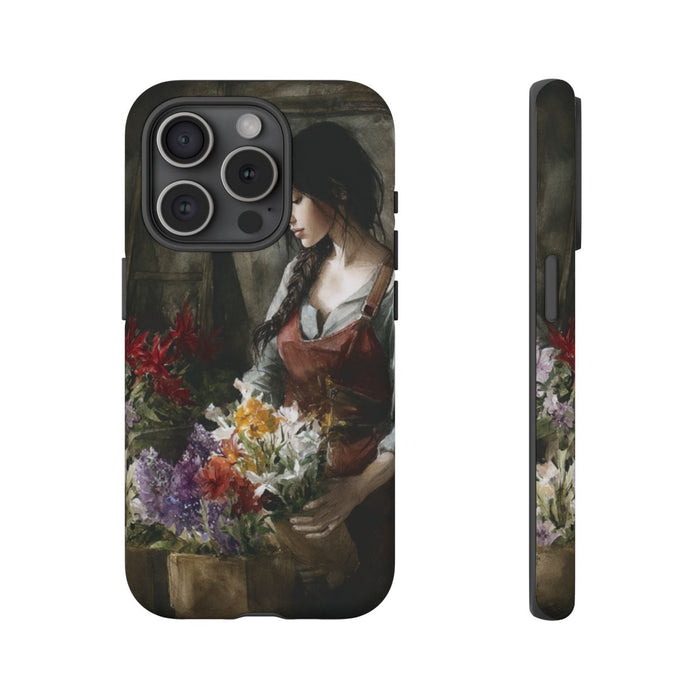 Vrouw met Bloemen in Waterverf