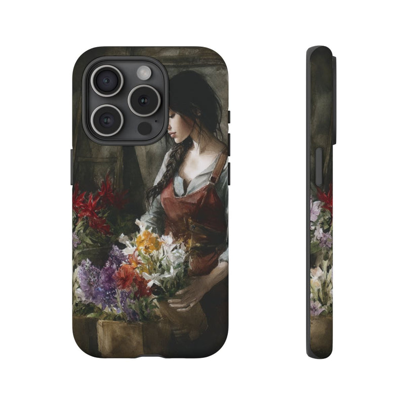 Vrouw met Bloemen in Waterverf