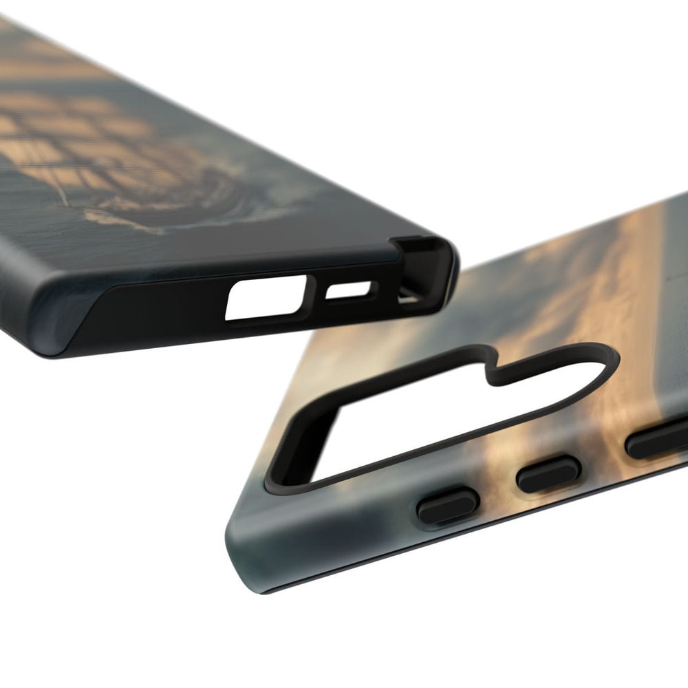 Zeilschip op Donkere Oceaan met Indrukwekkende Luchten