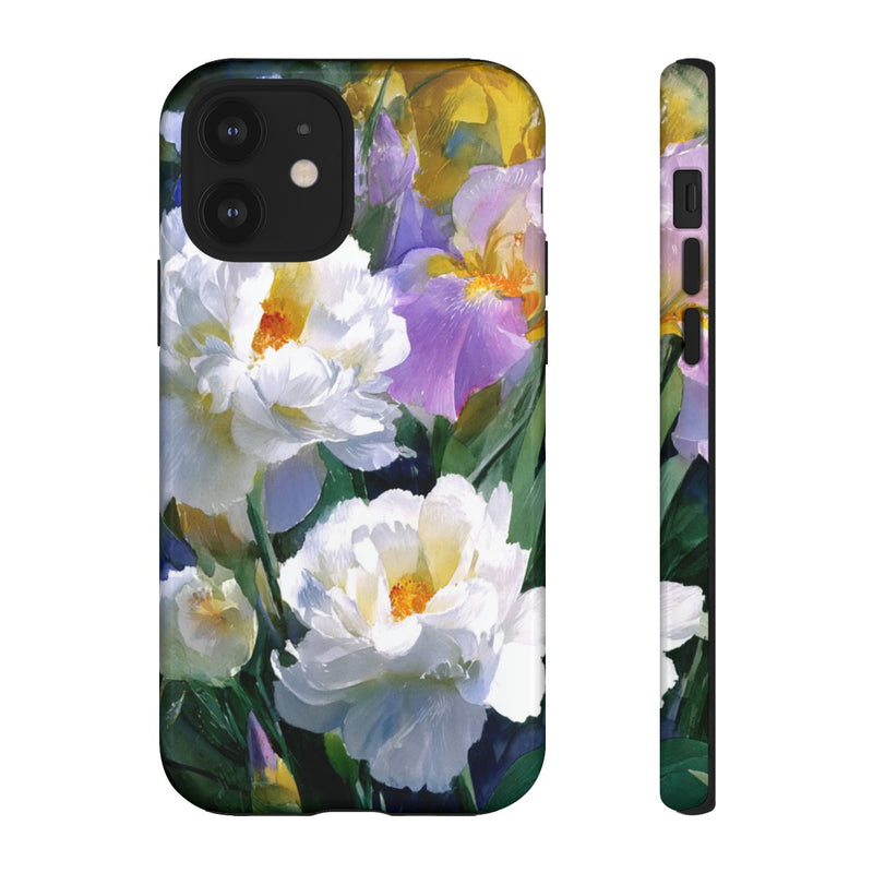 Grote Witte Pioenen en Lila Irissen