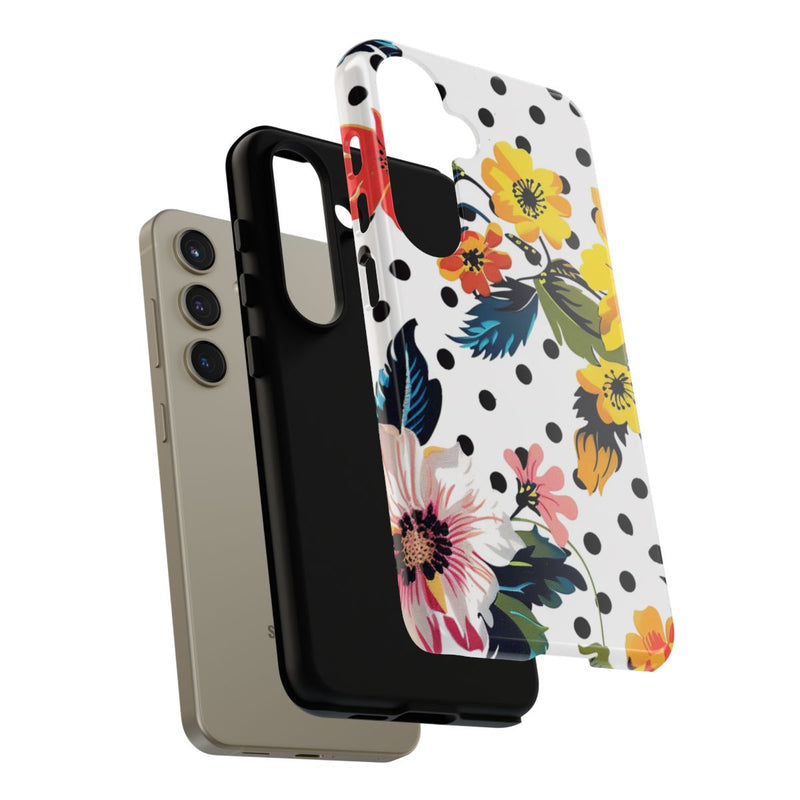 Kleurrijk Bloemenpatroon met Polkadots