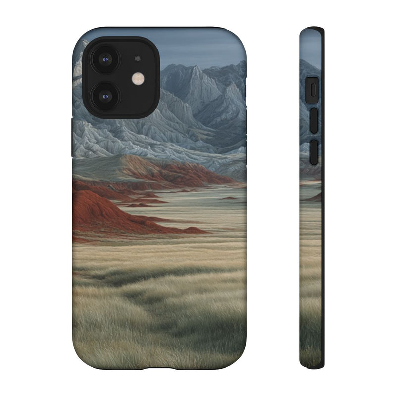 Buffels Grazend in Rood Heuvellandschap met Gras