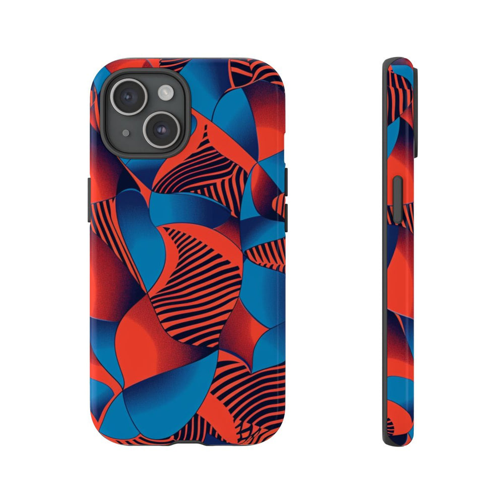 Levendig Rood-Blauw Abstract Patroon
