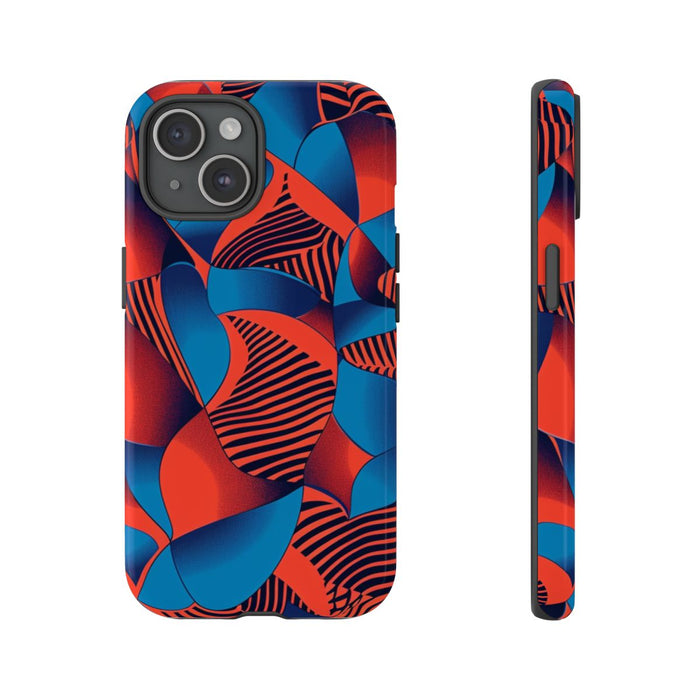 Levendig Rood-Blauw Abstract Patroon