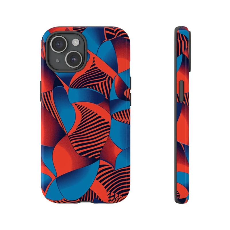 Levendig Rood-Blauw Abstract Patroon