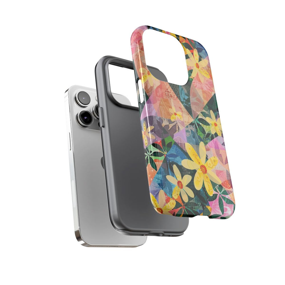 Abstract Bloemmotief met Geometrisch Patroon