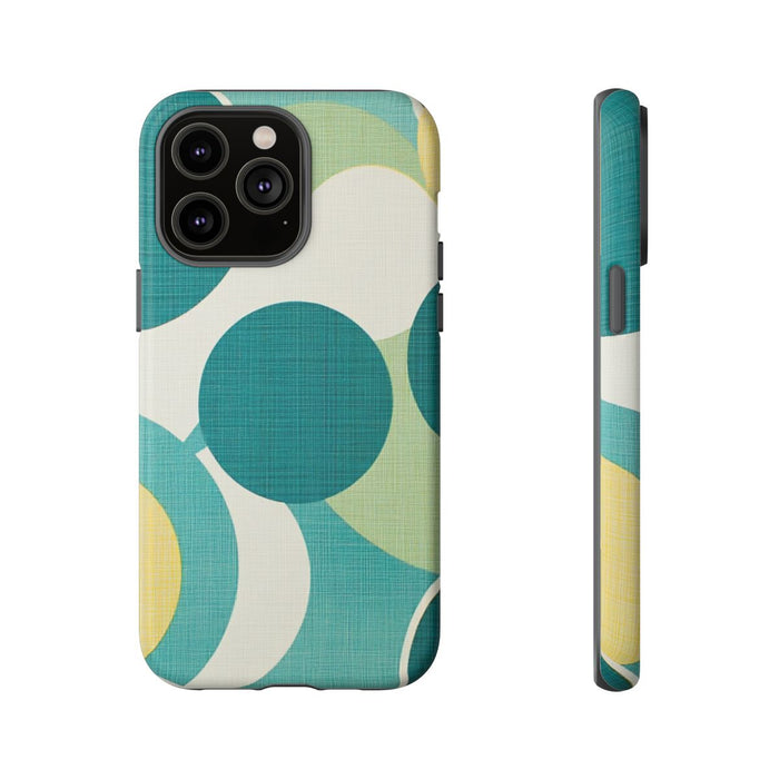 Retro Patroon met Blauwe en Gele Cirkels