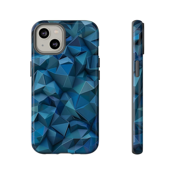 Diepblauw Geometrisch Polygonenpatroon