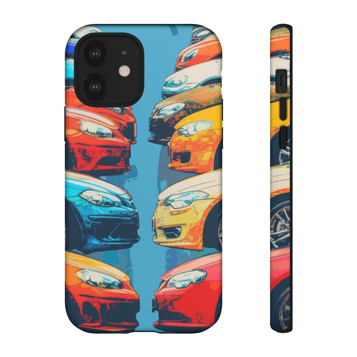 Kleurrijke Moderne Auto's in Lijntekening