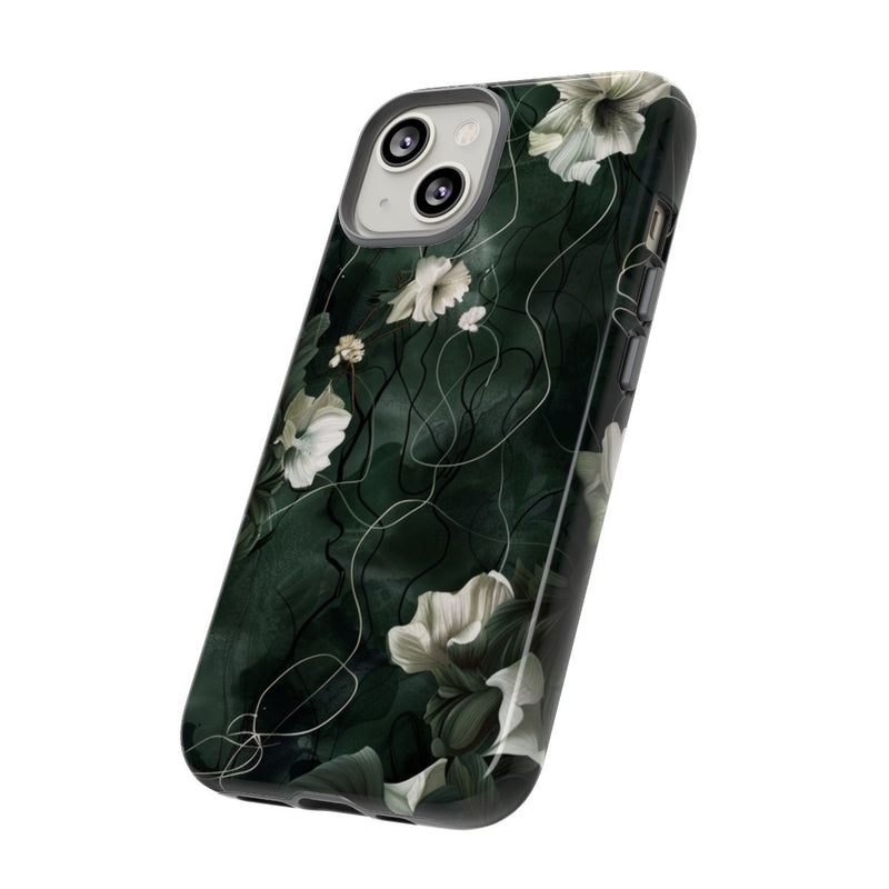 Donkergroene Bloemenranken met Glanzende Afwerking