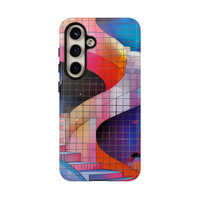Kleurrijke Abstracte Spiraaltrap met Mozaïekpatroon
