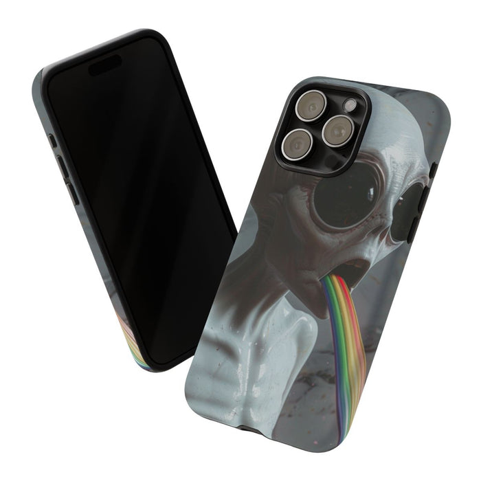 Grijze Alien met Regenboogstraal
