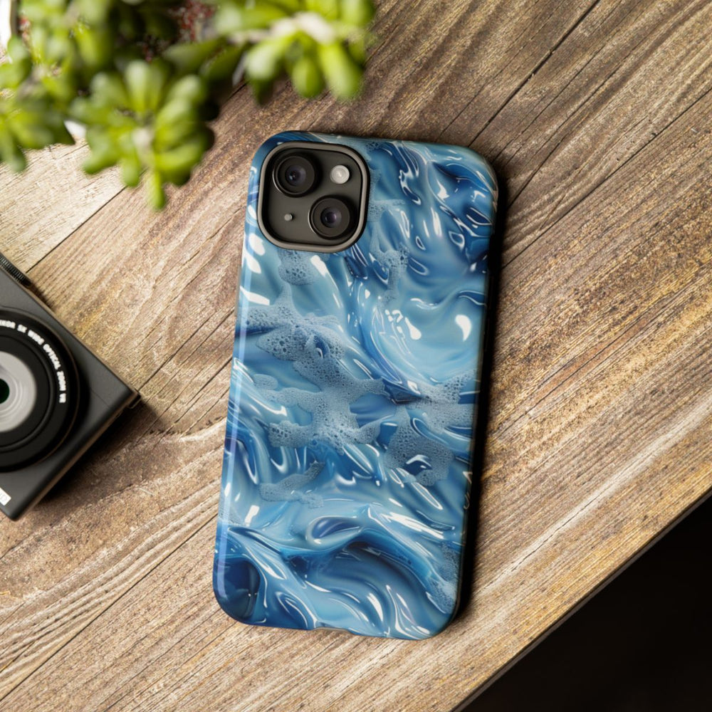 Blauw Abstract Golvend Patroon
